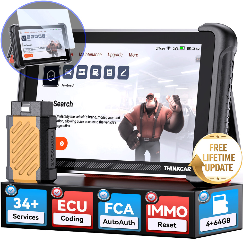 ThinkScan 689BT Car System Diagnostic Scanner ECU Coding 34+Resets W/ Protector