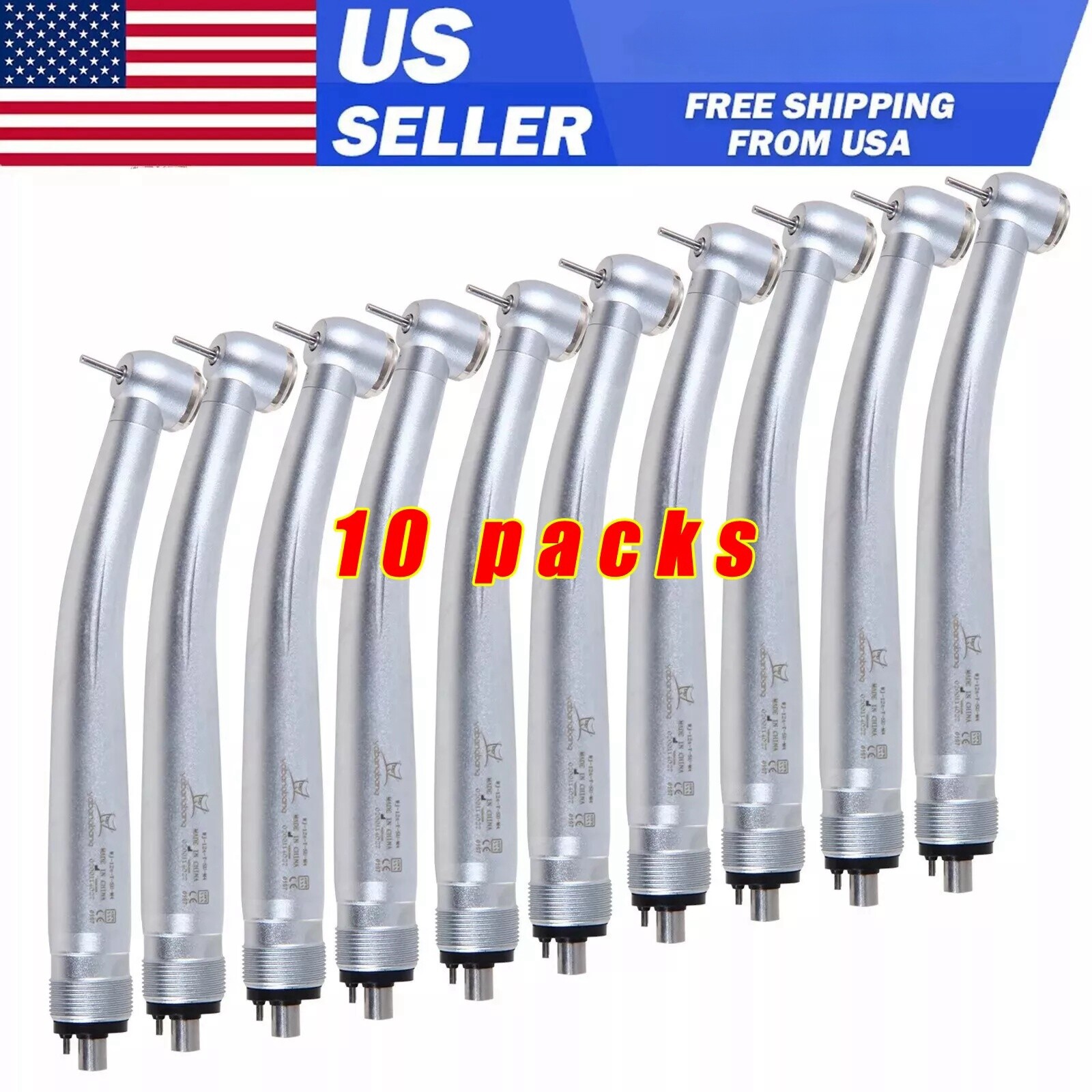 10*NSK Style PANA MAX Dental High Speed Turbine Handpiece Push Button 4Hole SALE