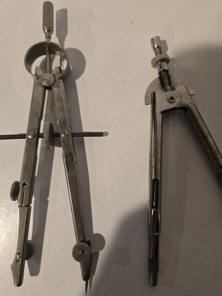Drafting Compass Set Of 3 Used Good Condition