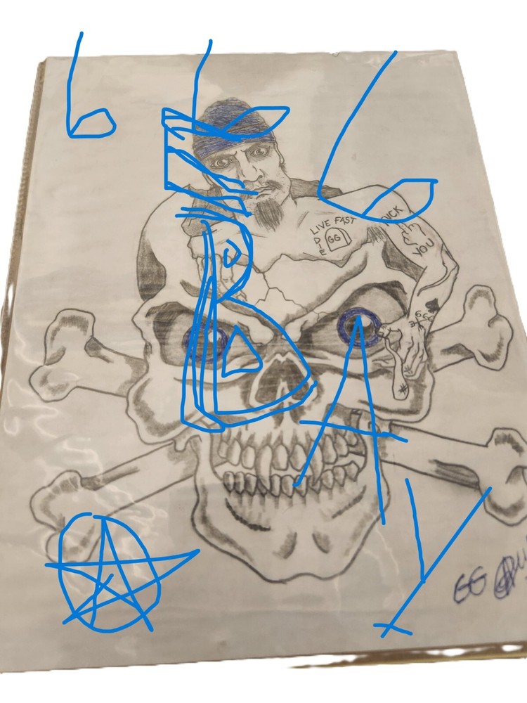 GG ALLIN PRISON ART FAN CLUB SHIRT MURDER JUNKIES ANTISEEN DWARVES MENTORS AXCX