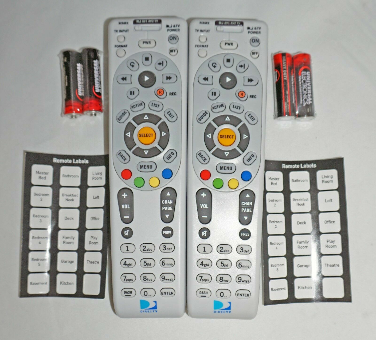 2 Pack - DIRECTV RC66 RX RF Remote Controls W/Batteries DTV
