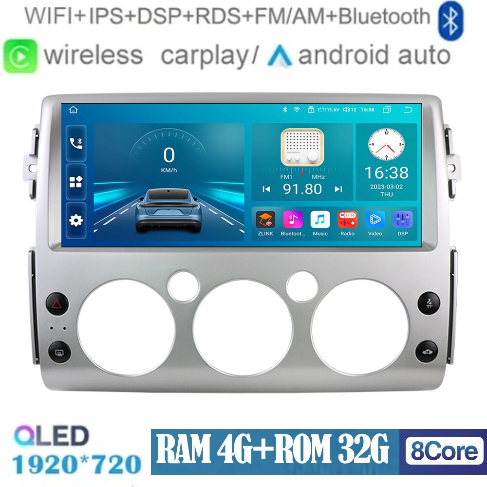 Plug&Play Android 12.3 inch Car Stereo Radio for Toyota FJ CRUISER GPS Carplay