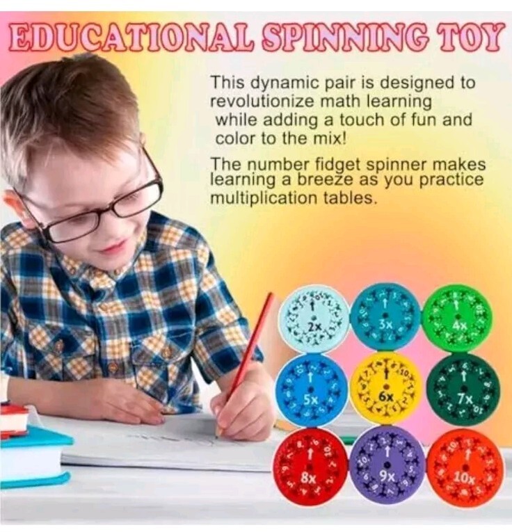Math Fidget Spinners For Learning Multiplication/Division Spinner Toy For...