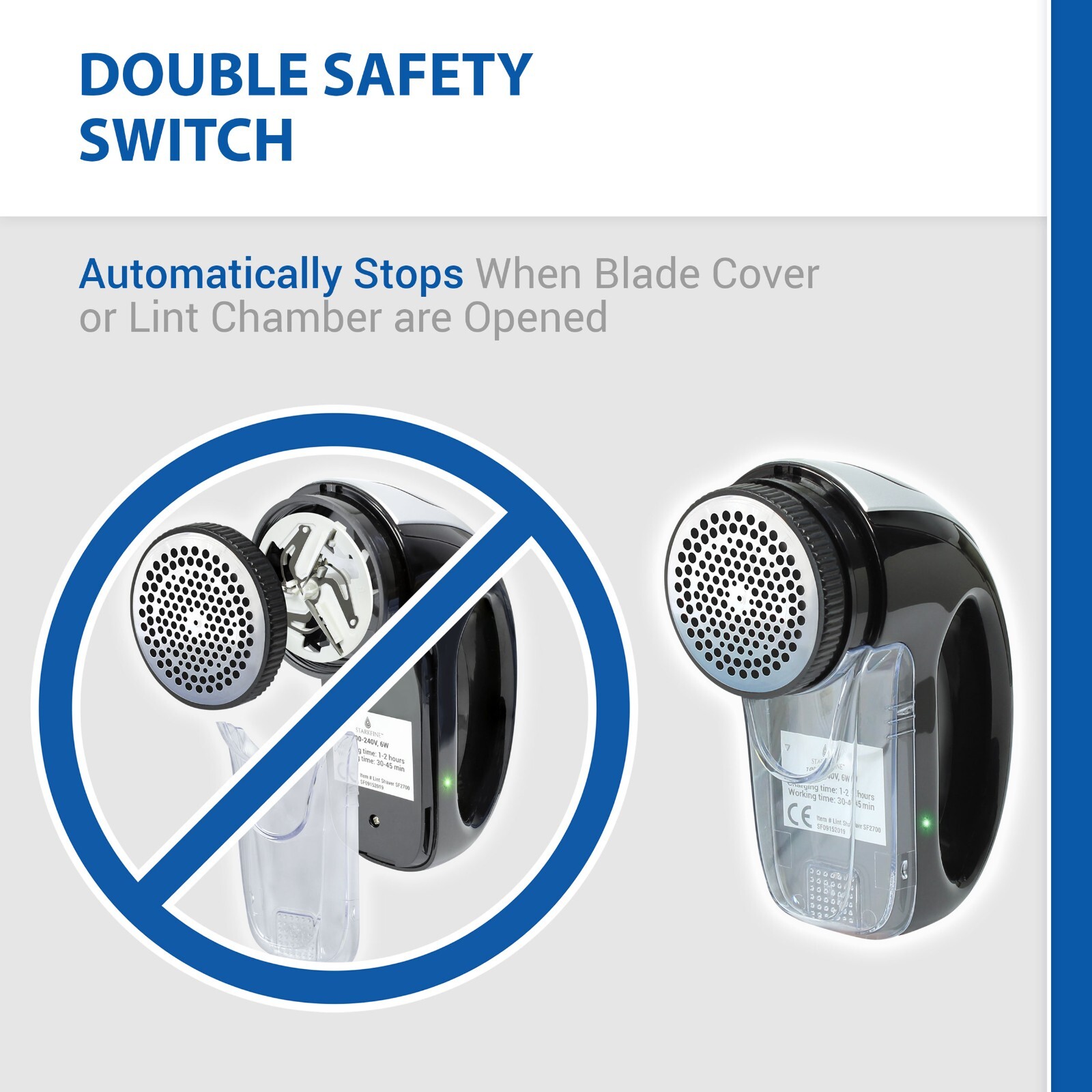 Fabric Shaver with Rechargeable Battery | Lint Shaver W Bonus Replacement Blade