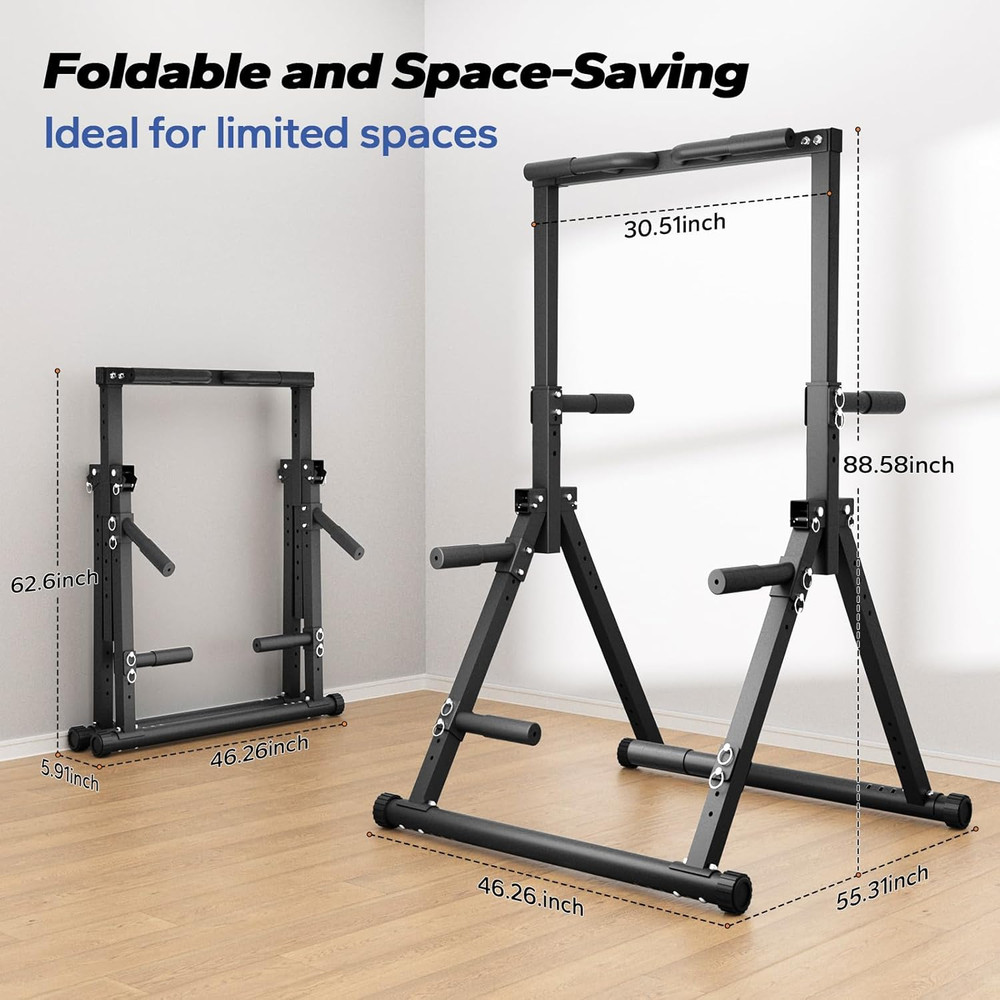 Foldable Pull up Bar Free Standing, Strength Training Pull-Up Bars Adjustable Pu
