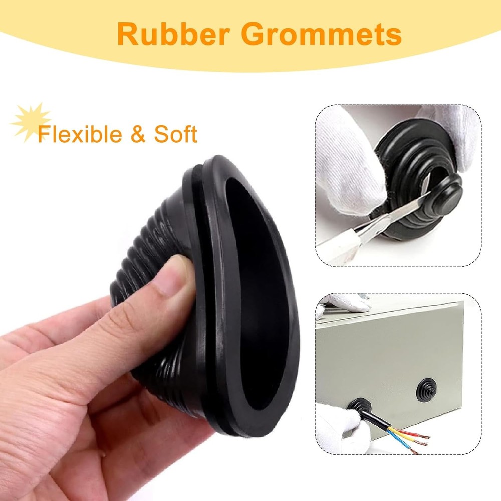 Rubber Grommet Kit Wire Protection, Grommet, Firewall Solid Closed...
