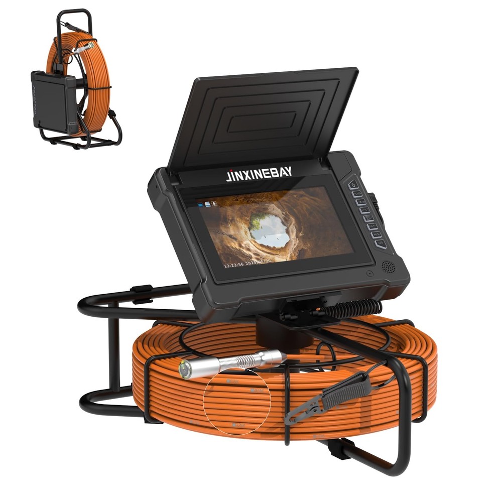 Sewer Camera 100ft 7" Pipe Drain Inspection Camera DVR Borescope Waterproof I...