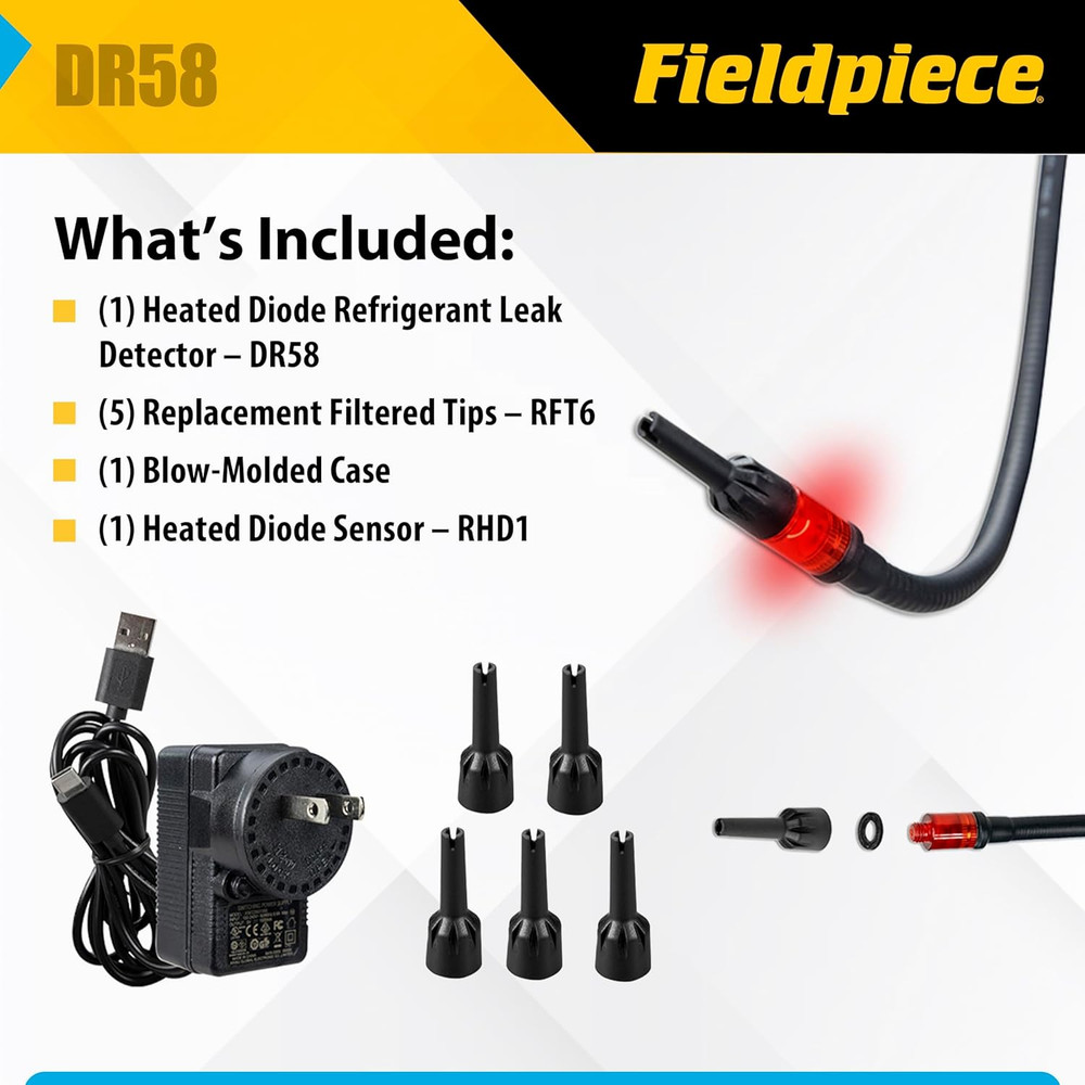 DR58 - Heated Diode Refrigerant Leak Detector