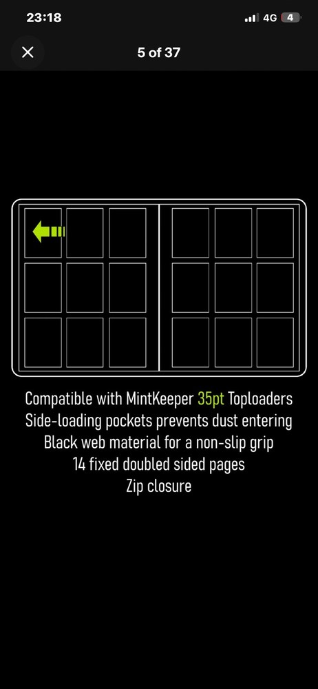 MintKeeper Premium TOPLOADER Zip Binder - 9 Pocket - Fits 252 Toploaders