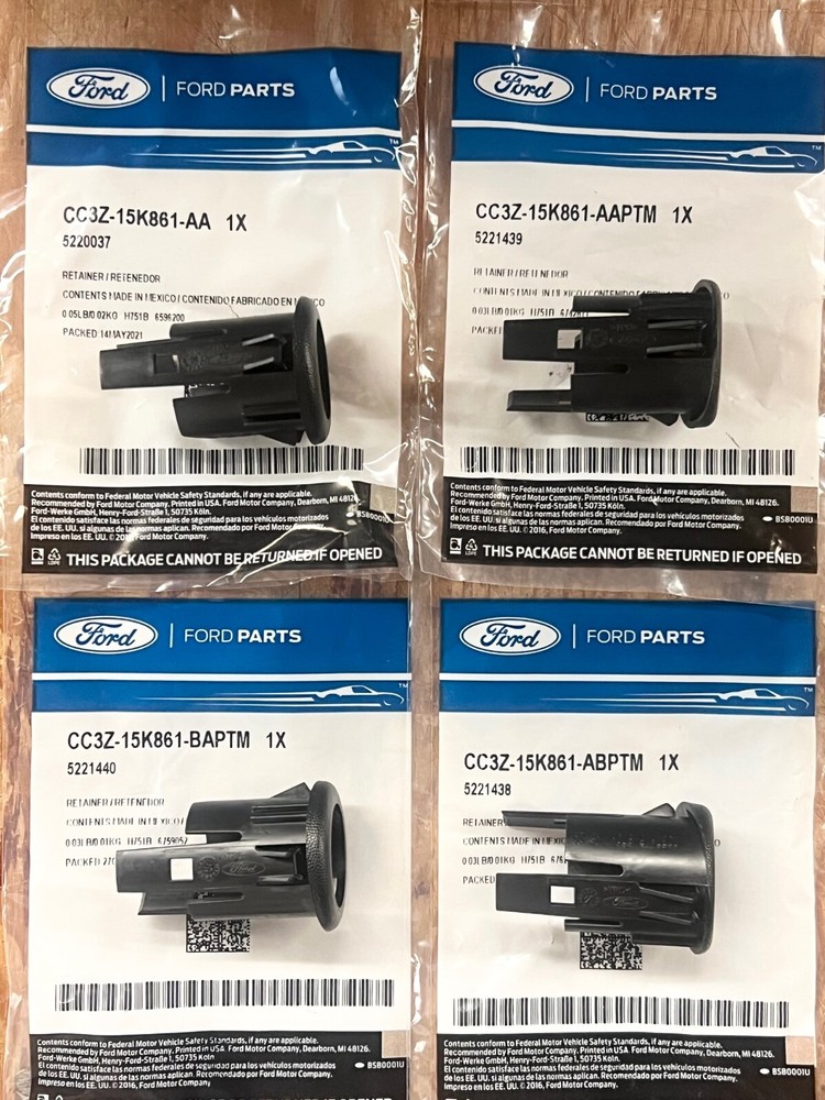 Rear Bumper Backup Sensor Retainer Brackets Ford Super Duty 2008-2016 4pcs OEM
