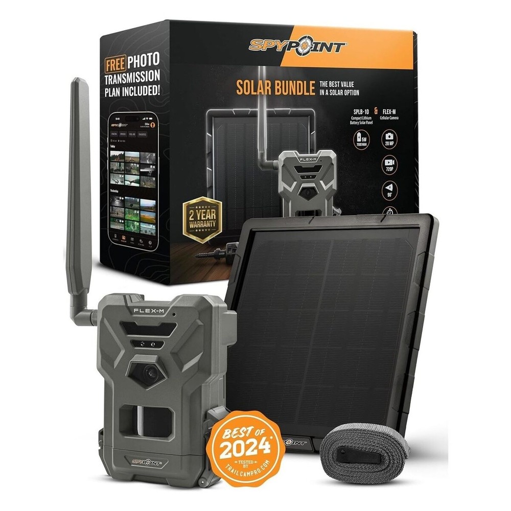 SPYPOINT Flex-M Cellular Trial Camera Solar Bundle (FLEX-M-SOLAR-BUNDLE)