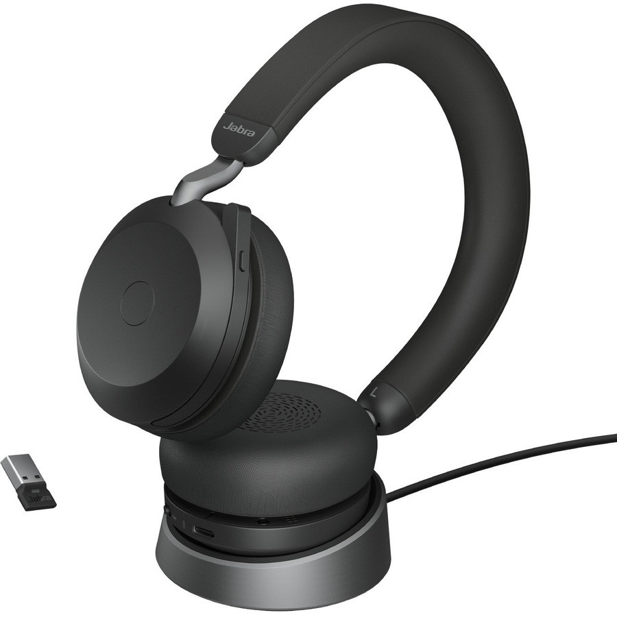 Jabra Evolve2 75 Wireless On-Ear Headset w/ Stand USB-A Black