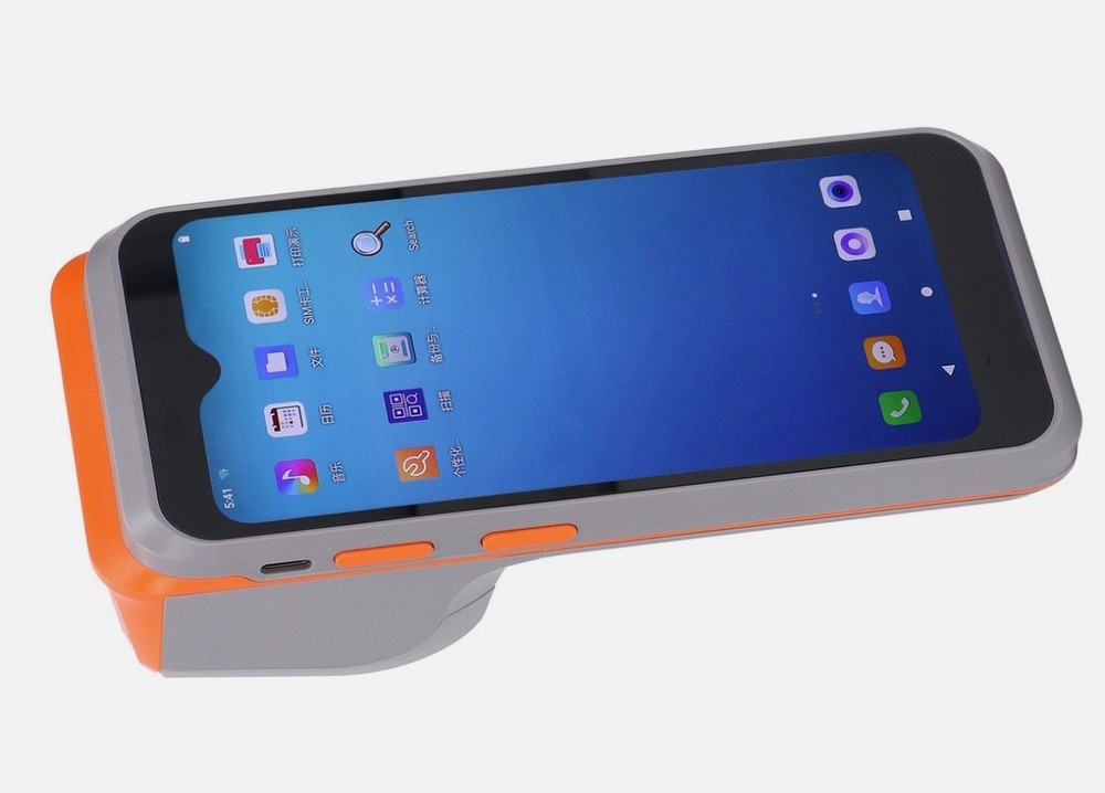 "Handheld Android POS terminal thermal printer"