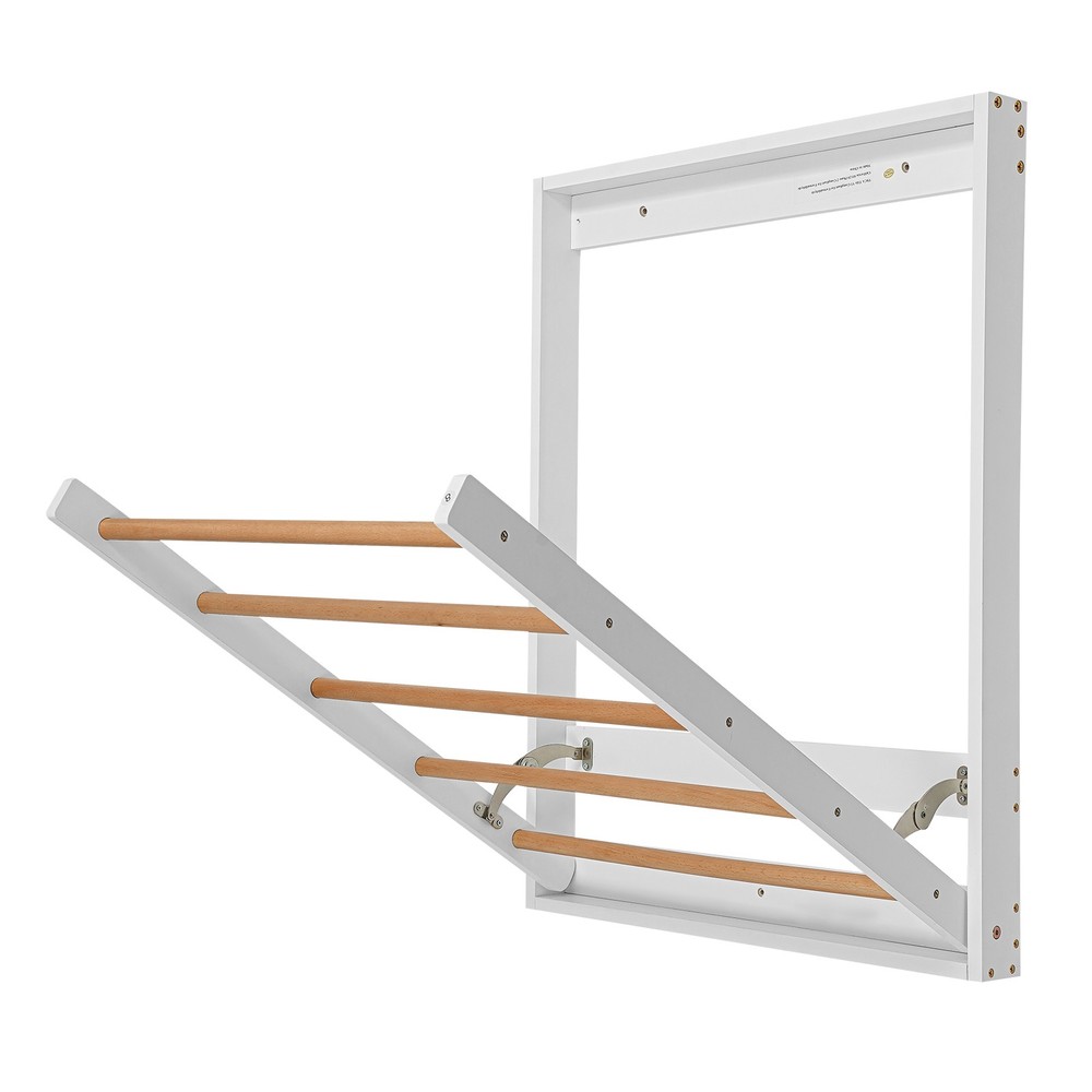Wall Mounted Clothes Drying Rack Laundry Drying Rack Collapsible Load 5kg White