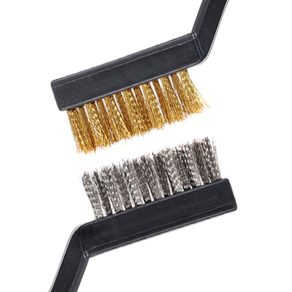 10 Pack Small Wire Brush Set Curved Handle Rust Paint Cleaning Brushes