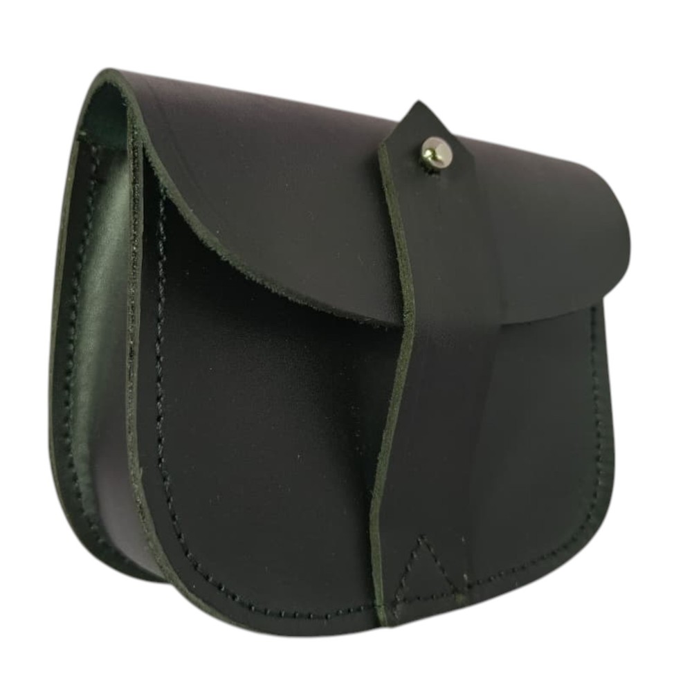 Sam Browne Ammo Pouch Leather Military Police Duty Belt Pouch Black