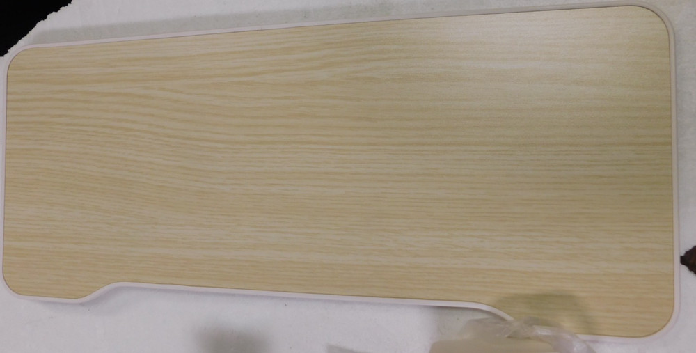 Under Desk Rotating keyboard Tray In Oak Pattern With Drawer