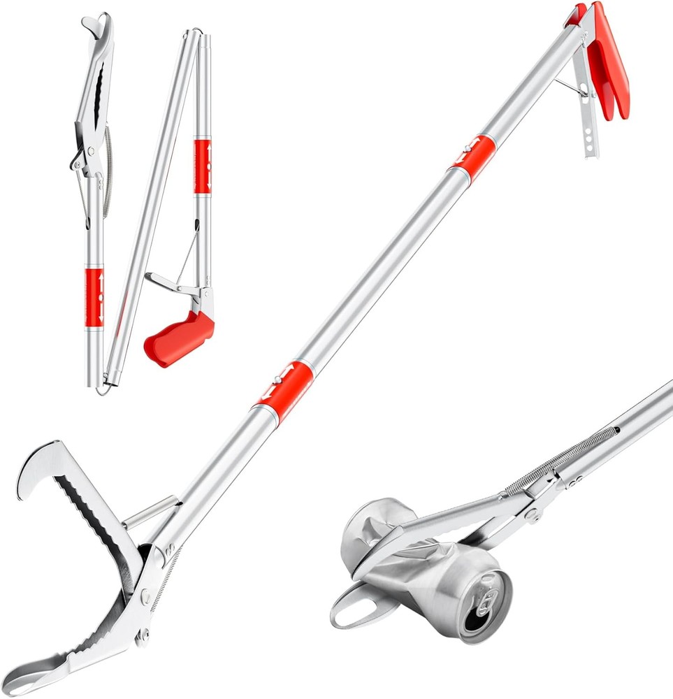 50" Foldable Grabber Tool, Extra Long Reaching Aid for Seniors, Lightweight