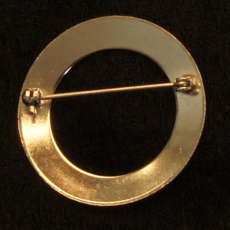 Circle Brooch Silver Tone Minimalist Open Hoop Pin