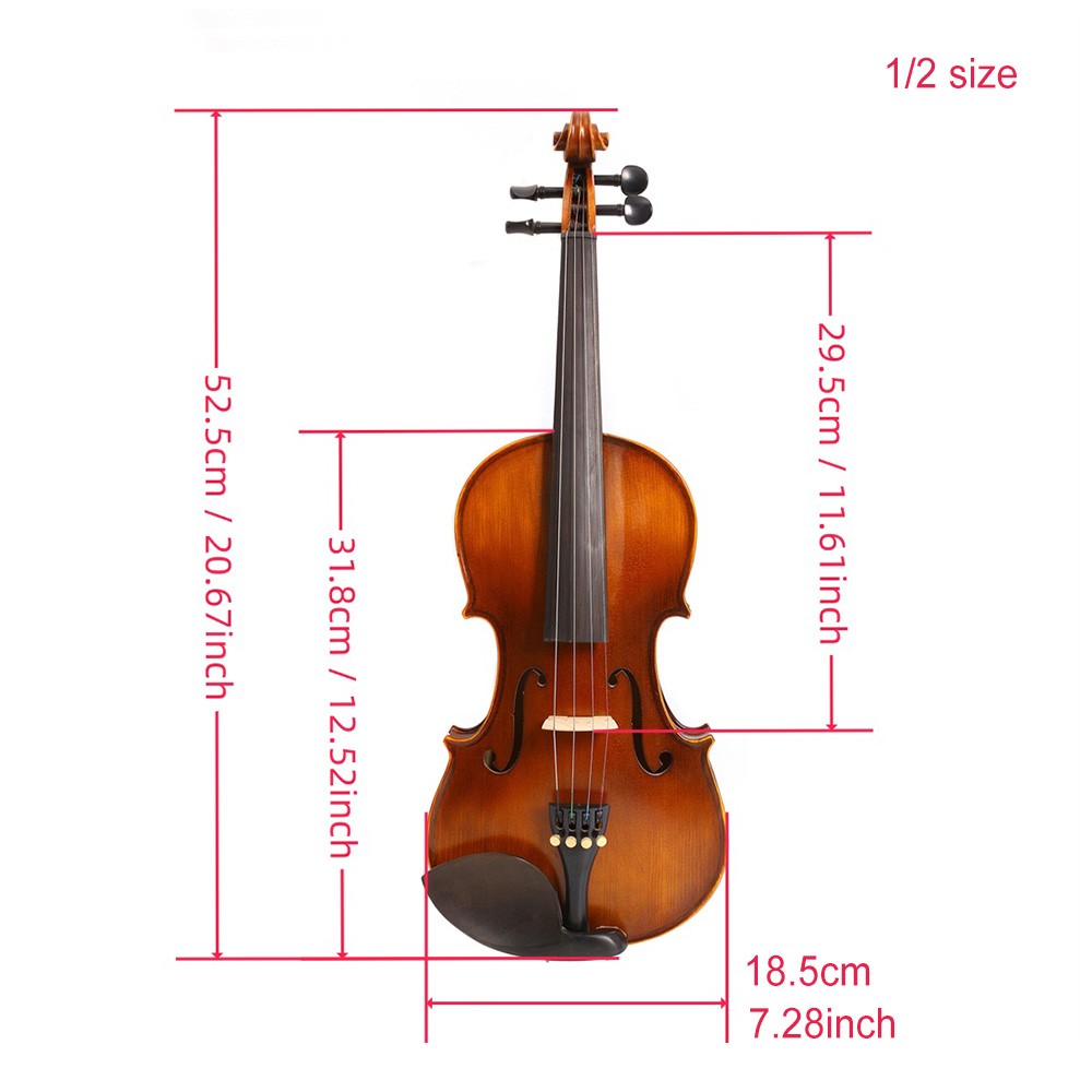 New HandMade 1/2 Size Violin Set Spruce Maple with Case Bow Strings Kit
