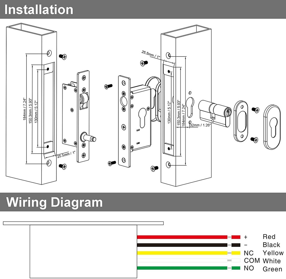 Dedicated Electric Bolt Lock for Sliding Door Fail Secure NO Mode