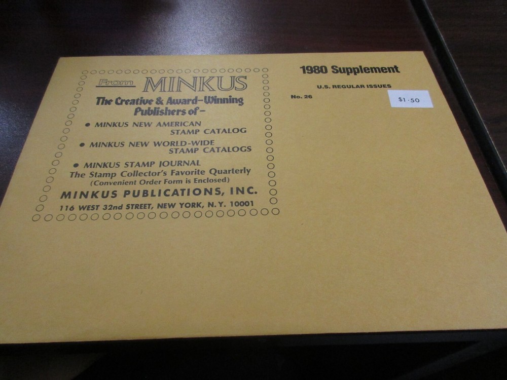 "MINKUS" 1980 SUPPLEMENT #26  W/FREE SHIPPING!!!