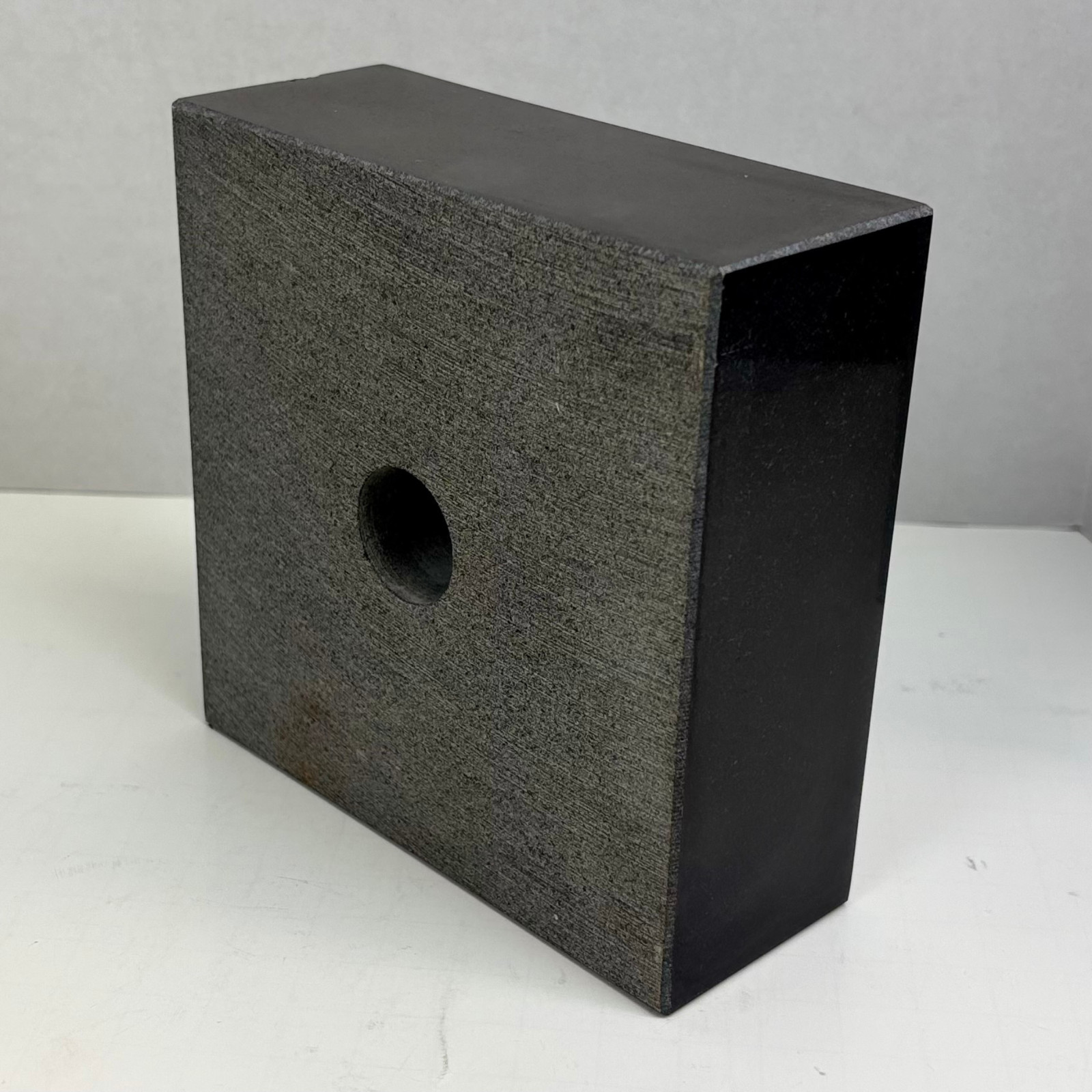 Premium Black Marble Display Base with Center Mount Hole – Polished Stone Pedest