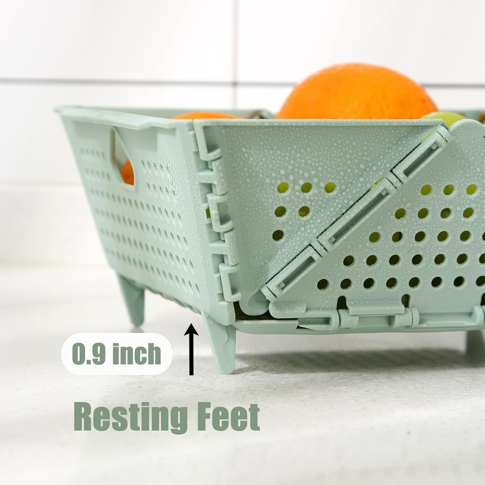 Thickened Collapsible multifunctional Colander for Kitchen, Wash Foldable Sto...