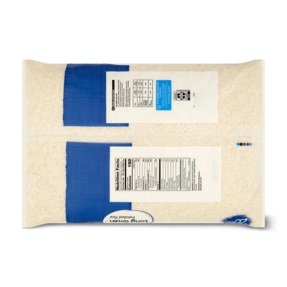 Great Value Long Grain Enriched Rice, 20 lb