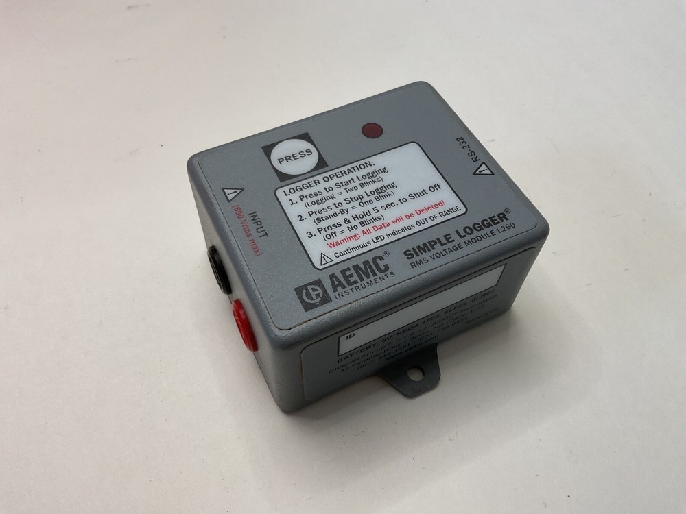 AEMC Instruments L260 Simple Logger RS-232 Voltage Data Logger 600Vrms Max