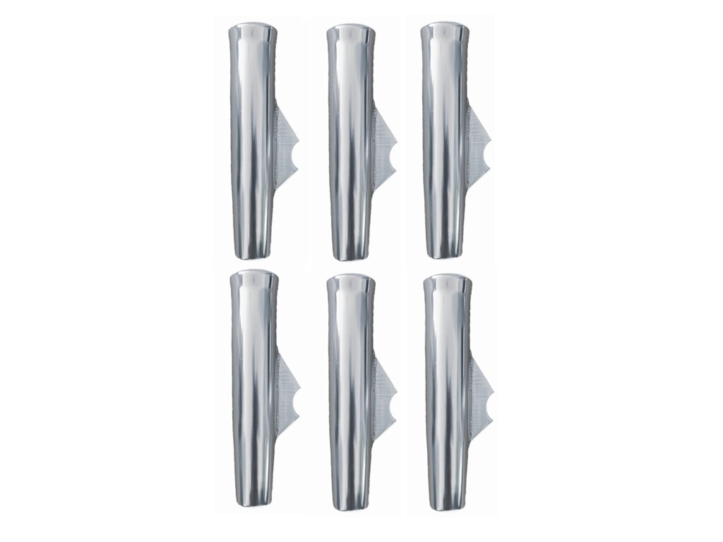 6pc Weld On Fishing Rod Holder Coped Blade for 1-5/16" OD Pipe Polished Aluminum