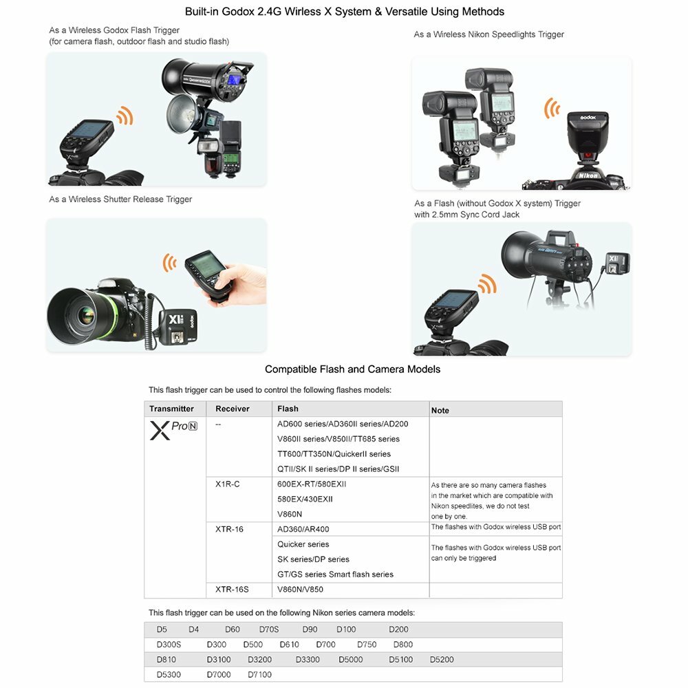 US Godox XPro-N 2.4G Wireless TTL HSS Flash Transmitter Trigger For Nikon Camera