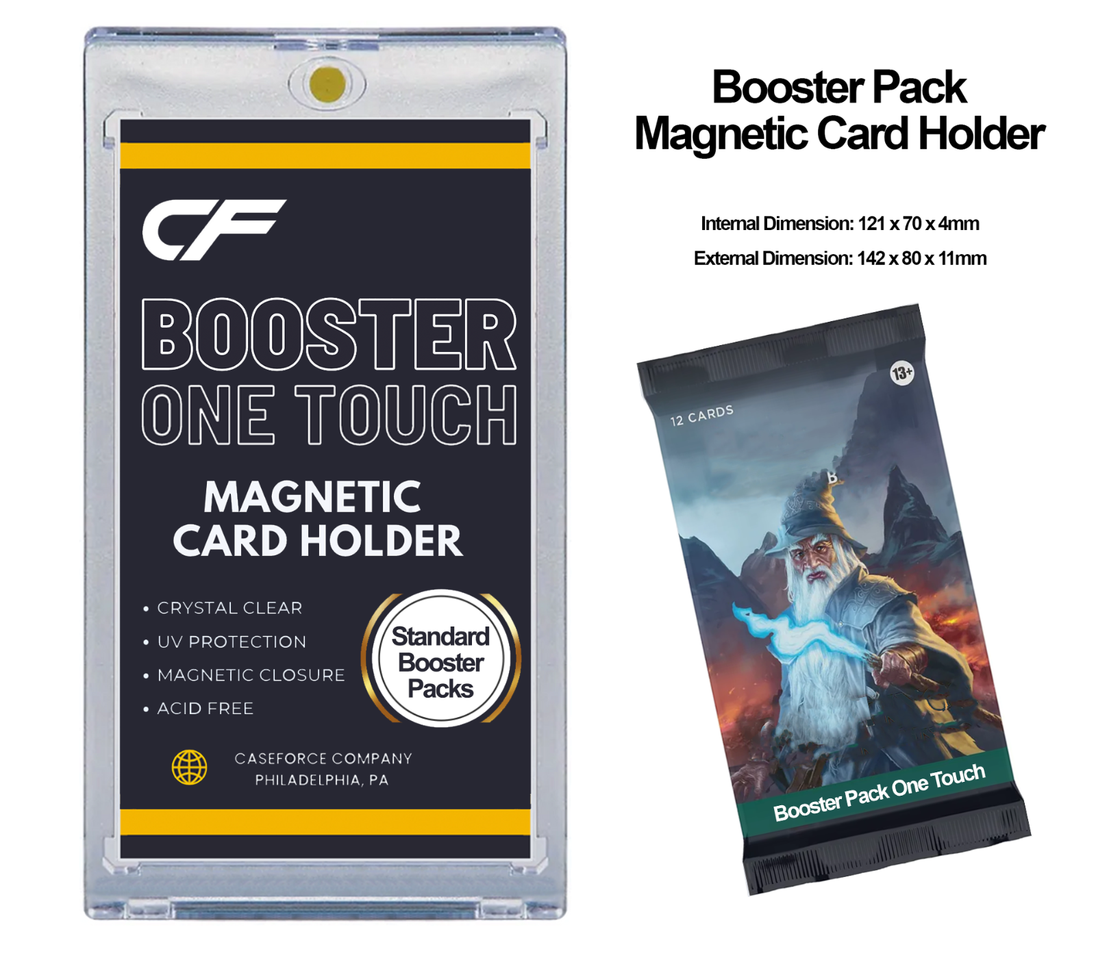 CF Magnetic Card Holder One Touch Case for Trading & Sports Cards All Pt. Sizes