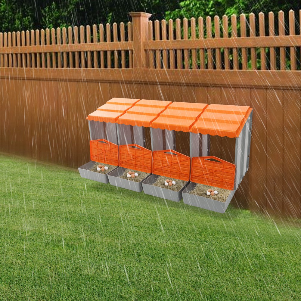 Orange Chicken Nesting Box Modern 4-Compartment Chicken Nesting Box PP NEW