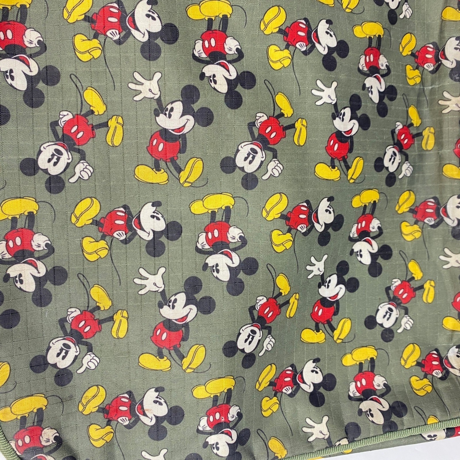 Disney Mickey Mouse All Over Print Shoulder Bag Green Nylon Canvas