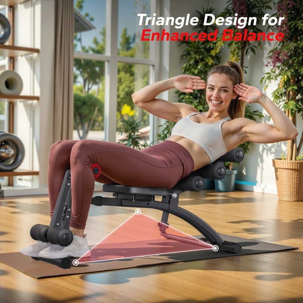 Multi-Functional Ab Workout Bench Sit Up Machine Home Gym Core Trainer 300 Lbs