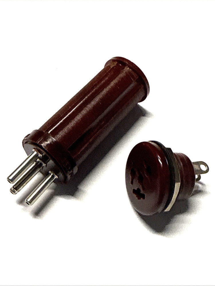 4 pin  plug-in mini  coil form Russian made  NOS + socket