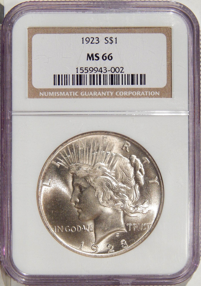 1923 $1 NGC MS 66 ~ HIGH-END GEM SILVER PEACE DOLLAR