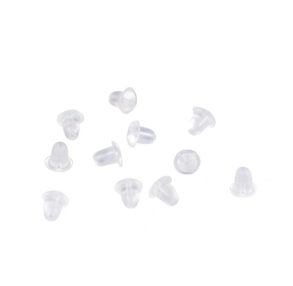 4mm Clear Rubber Silicone Plastic Earring Backs Stopper Post Nut FREESHIP