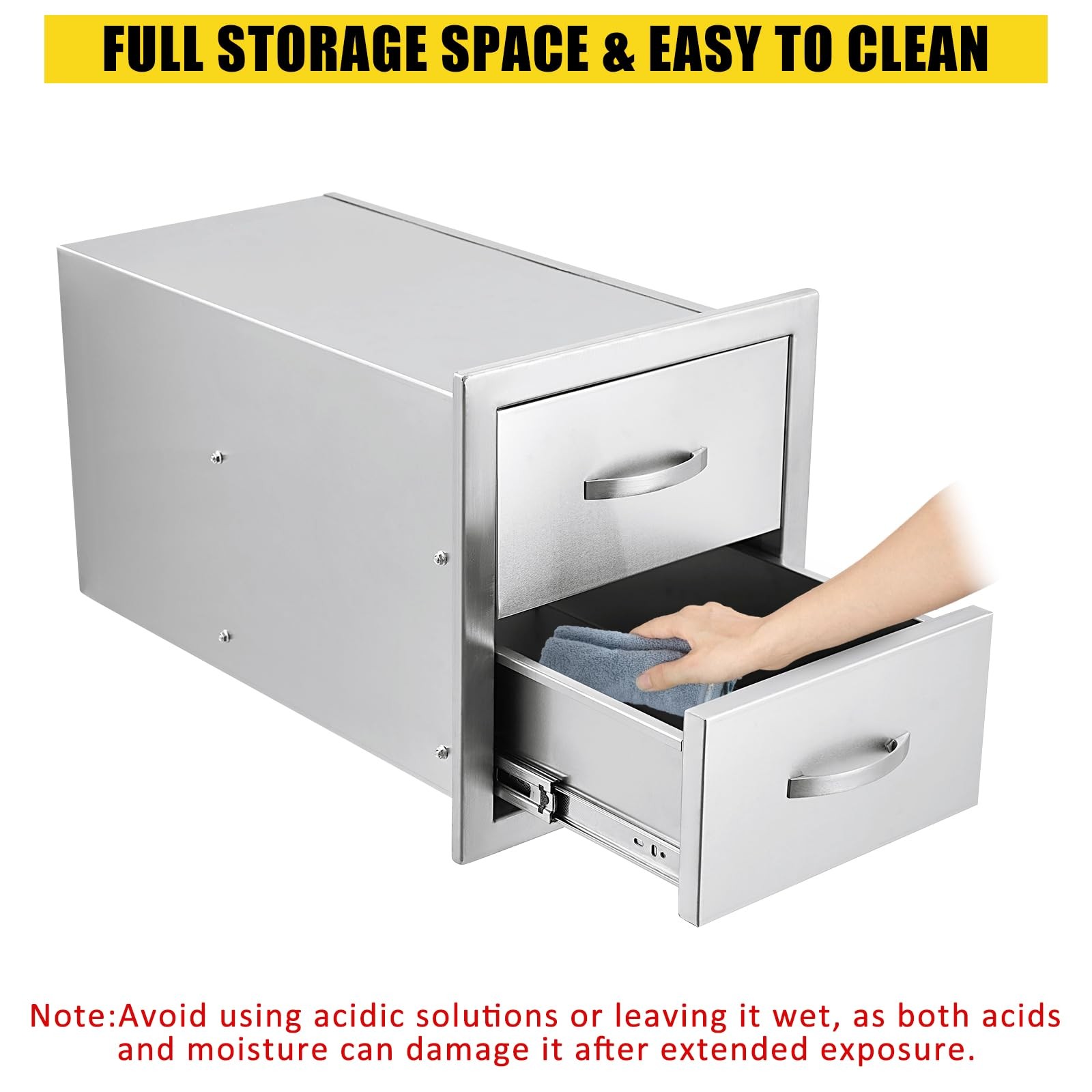 Outdoor Kitchen BBQ Drawers Stainless Steel Weatherproof Rust Resistant