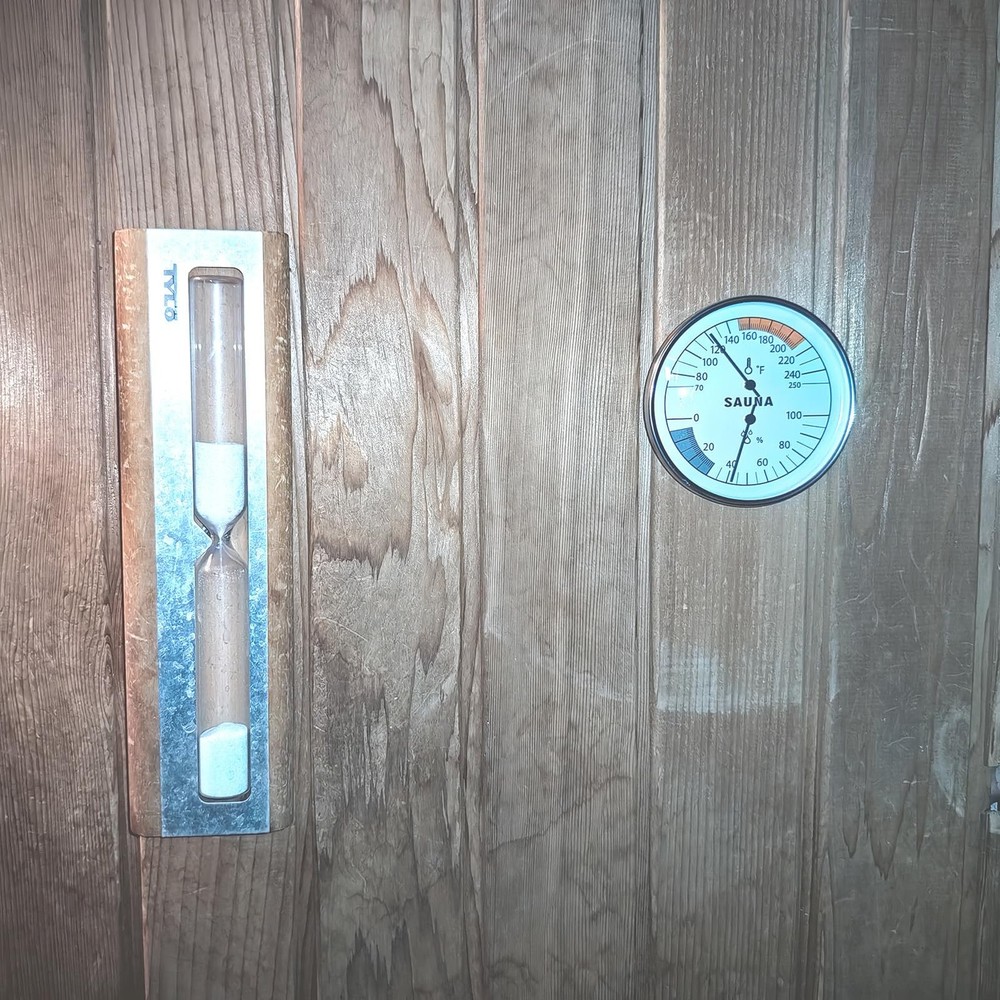 Sauna Thermometer and Hygrometer Combo – Precise Temperature & Silver