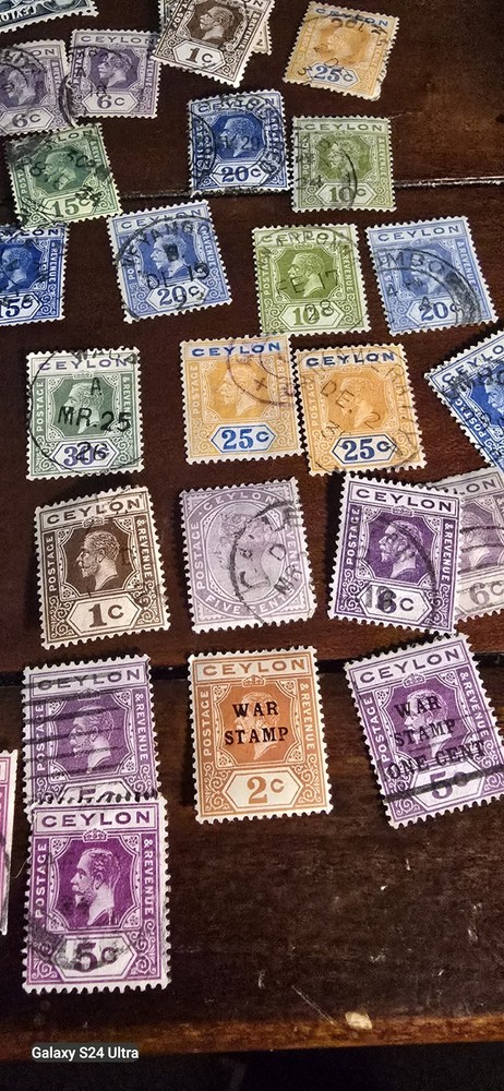 Large Lot British Ceylon Stamp Lot