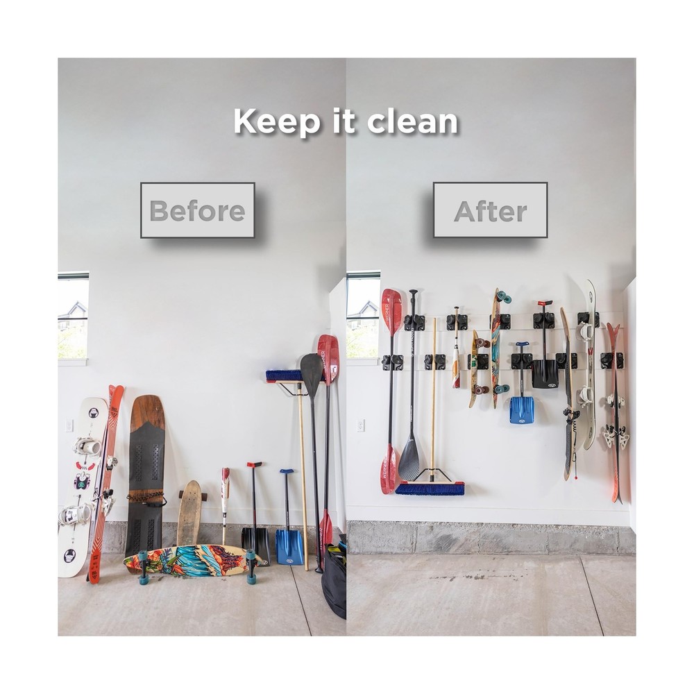 Gravity Grabber - Ultimate Ski & Snowboard Wall Rack | Secure, Non-Slip Stora...