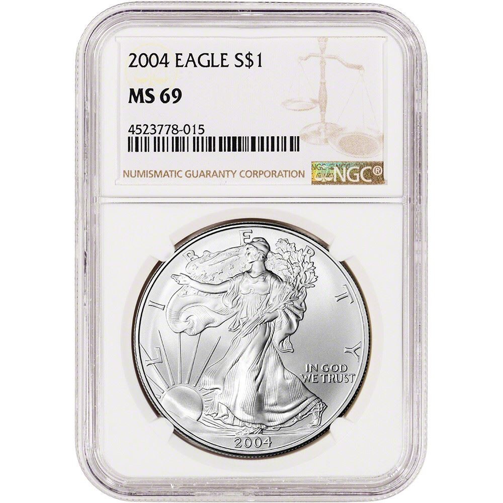 2004 American Silver Eagle Coin - NGC MS69