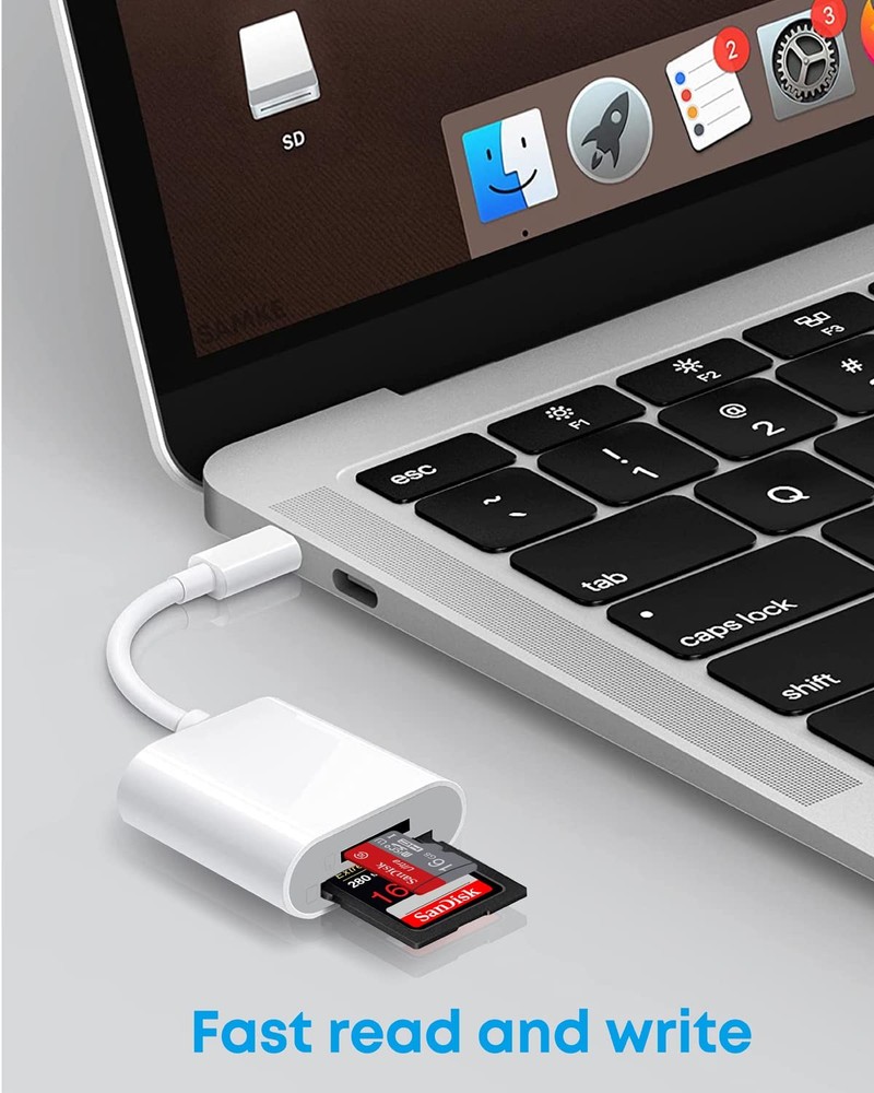 USB C SD Card Reader, USB-C to SD/Micro C, 2 Port (SD+TF)