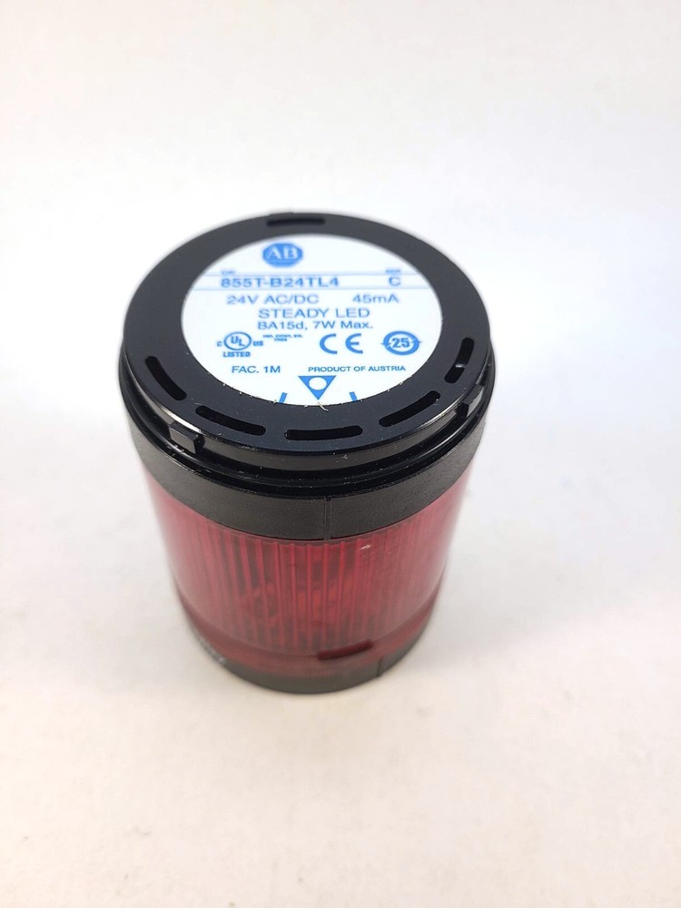 Allen-Bradley 855T-B24TL4 Control Tower Stack Light Red, Ser. C 24V AC/DC