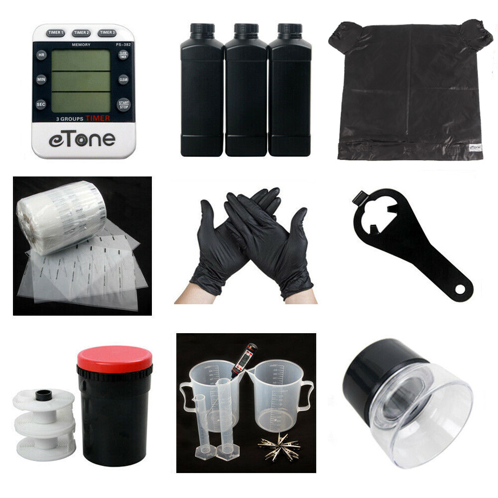 Darkroom Film Processing Kit Developing Tank Set For 120 220 135 35mm Negative