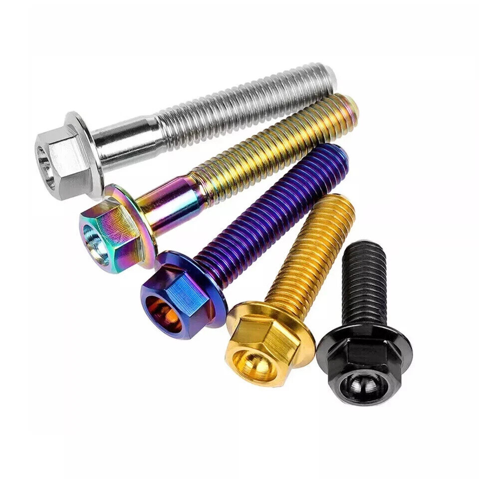 M6 Titanium Flange Bolt Hex Screw 10 15 2025 30 35 40 45 50 55 60 75 80 90 100mm