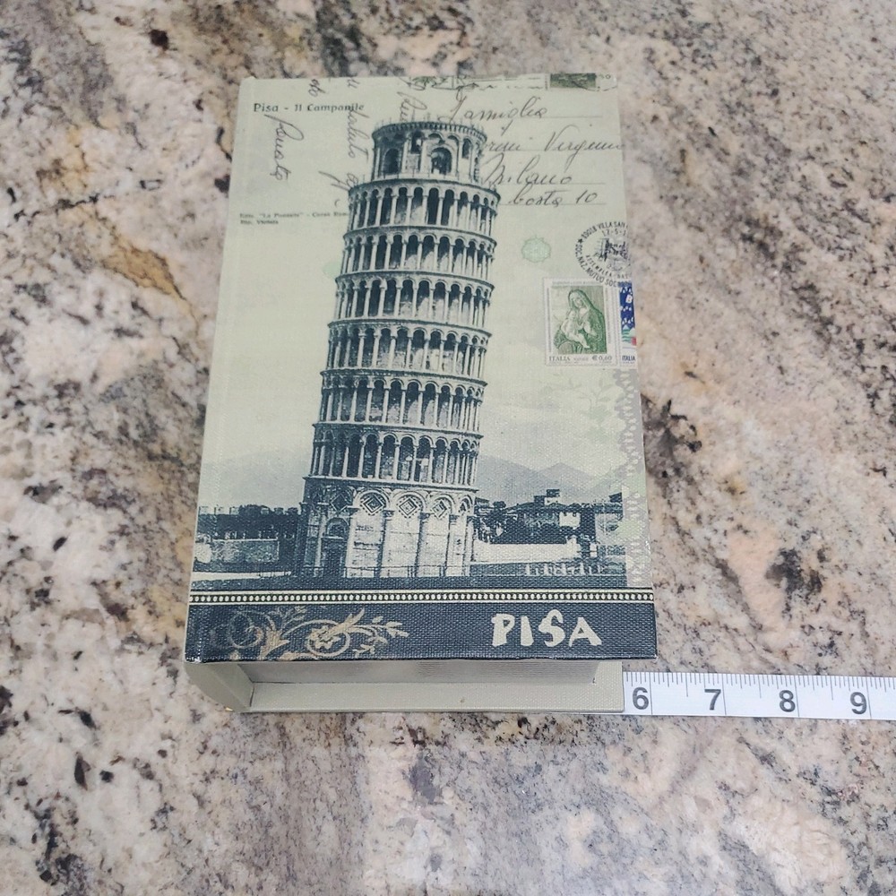 Pisa Leaning Tower Themed Book Safe Hidden Stash Box