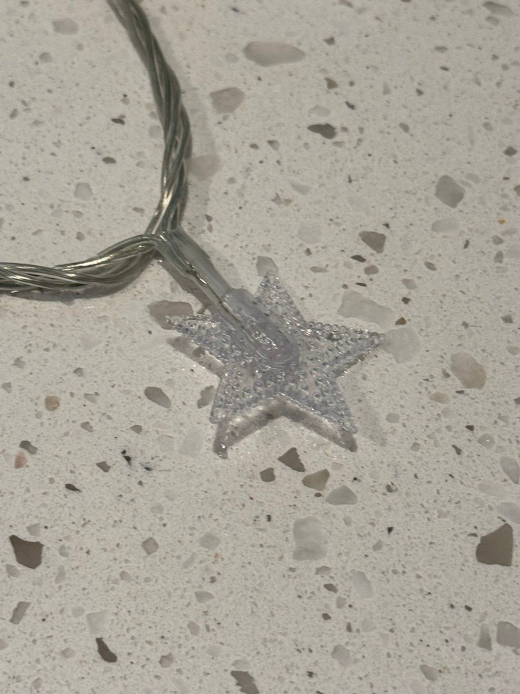 Decorative star lights. Blue light over 30’